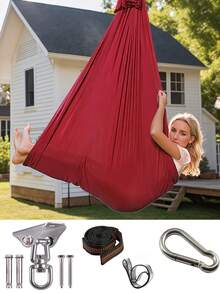 155*400cm XL Yoga Hammock Set (Includes All Accessories), Aerial Silk Hammock, Elastic Fabric Hammock. Suitable For Indoor And Outdoor Hanging Hammock, Ideal For Yoga, Camping, Picnics And More.