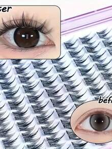 120pcs,This 120-Cluster Segmented False Eyelash Set Features A Large-Capacity Design With 12 Rows, Offering A Fluffy And Realistic Feel. This Three-Piece Set Boasts A Relaxed, Effortless Style And Is Suitable For Eyelash Lengthening. Made With Ultra-Fine Black Bands, It's Perfect For Everyday Wear, Portable, Reusable, And Comfortable Without Irritation. Other Names For This Product Include: Clustered False Eyelashes, Single-Cluster False Eyelashes, Segmented False Eyelashes, False Eyelashes, And Simulated Eyelashes. - màu đen - Xem 7