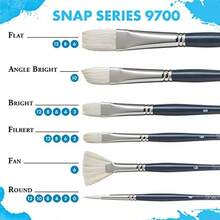 Princeton Snap Synthetic Bristles White Short Handle Snap Paint Brush Set #3 Set Of 4 - Multicolor - View 4