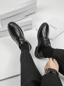 Chaussures pour costume d'été pour hommes, chaussures Oxford décontractées de style formel, chaussures pour garçons d'honneur, chaussures de mariage noires pour le marié - Noir - Voir 7