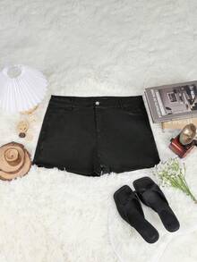 High Waist Dual Pocket Back PU Leather Shorts Punk Sexy Music Festival Black Summer - Black - View 7