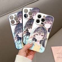 Funda de teléfono de la serie Anime Girl para iPhone 16 única 15PRO, fundas de teléfono esmeriladas 14PROMAX, funda de teléfono móvil mate 13PRO para hombres 14, estética 13, linda 15, 11PRO a prueba de golpes y caídas, 12PRO TPU grueso 16 negro, 13MINI para mujeres 11PROMAX azul, 14PRO carcasa suave gruesa XS/12MINI/11/13PROMAX/12/XR/15PROMAX/12PROMAX/16PLUS/16PROMAX/16PRO/XSMAX/14PLUS/15PLUS - Negro - Ver 12