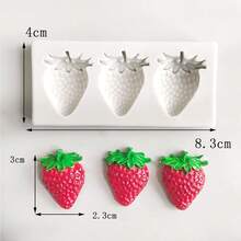 Strawberry Fondant Mold, Silicone Handmade Candy Mold, Mini Strawberry Chocolate Mold, Fruit Shaped Fondant Mold, Suitable For Soap, Wax, Clay, Resin, Cupcake, Ice Cream Decoration