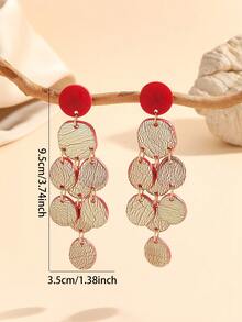 1 Đôi bông tai nữ thanh lịch phong cách Bohemian làm từ đất sét polymer - Thiết kế hình lá rủ như chuỗi dây - Trang sức đeo hàng ngày và trang trọng cho các bữa tiệc, đám cưới, ý tưởng quà tặng độc đáo dành cho phái đẹp, chất lượng cao, dành cho người yêu thời trang. - Tròn dài nhiều màu - Xem 9