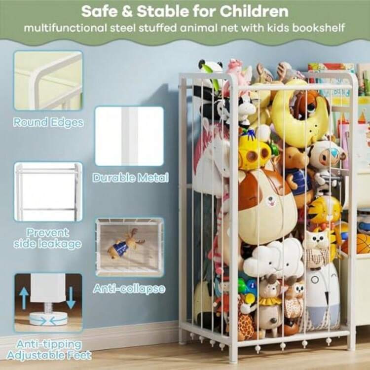Bookshelf And Toy Storage 4Tier Kid Book Shelf Toy Storage Organizer For Rooms Toddler Book Sling Shelf Baby Bookcase For Nursery Rooms Bedroom Playroom Montessori Toy Organizer - 如圖 - 查看 5