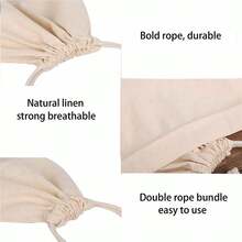 Linen Breads Bags, 2 Pack Reusable Natural Unbleached Linen Breads Storage Bags Drawstring Breads Bag Homemade Bread, Sourdough Bread, 11x 15 Inch. - ban đầu - Xem 2