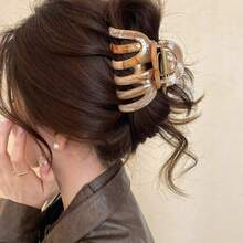 1pc Women Clips Back Of Head Shark Clip Hair Grab Clip Large Hairpin Clip Headgear - Mực hồng - Xem 3