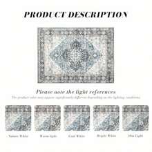 Runner Rug 2*8 Vintage Boho Rug For Hallway Kitchen Living Room Bedrooms Playroom Office Ultra-Soft Low Pile Washable Non Slip Stain Resistant Printed Carpet In Blue/Navy Design - BlueNavy - View 2