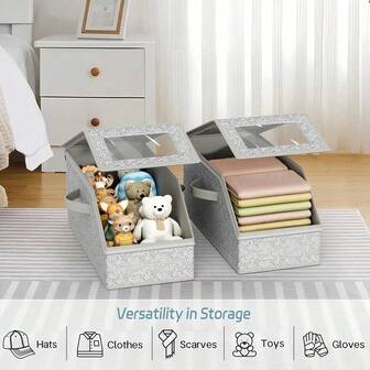 Caja de almacenamiento grande para gorras de béisbol - Caja de almacenamiento plegable a prueba de polvo para gorras de béisbol con ventana transparente, puede almacenar de 12 a 24 gorras, adecuada para el armario o los viajes