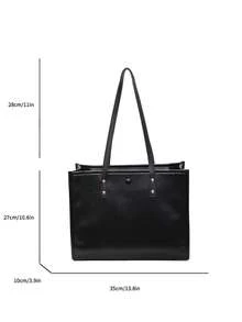 2025秋冬新款时尚多功能大容量手提包，女士通勤高端单肩斜挎包 - 黑色 - 查看 5