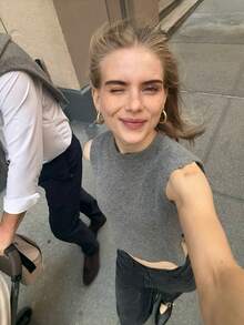 VIBEWAVE Chic Button Knit Vest Camisole For Women, American Style, Slim Fit Autumn New Basic Layering Top - Grey - View 8