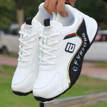 男士休闲运动鞋，透气网布，百搭防滑，耐穿时尚，尺码 39-45 - 白色 - 查看 2