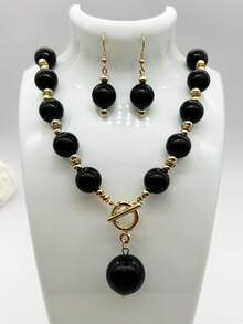 1 套珍珠项链和耳环 - 白色 - 查看 4