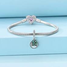 925 Sterling Silber Glücksklee Anhänger, kompatibel mit Original Armband & Halskette, Irischer Segen DIY Schmuckgeschenk, für alle geeignet (Glücksbringer) - Silber - Übersicht 4