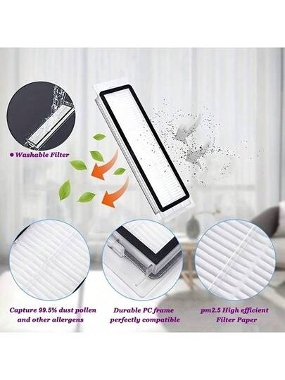 Accessories Set Xiaomi Mijia S5/S5MAX/S6/E4/E5 Robot Stofzuiger Cleaner, Includes Dust Bag, Mop Cloth, Main Brush view 4