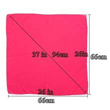 Lastclream Chiffon Square Neck Scarves For Women Handkerchief Retro Satin Ribbon Scarf For Hair Wrapping 23.6inch 26inch,26inchChiffon-HotPink - 26吋雪紡-亮粉色 - 查看 5