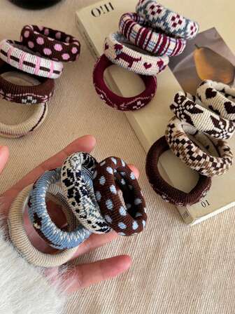 Set de 16 piezas de sujetadores de cabello elásticos y versátiles de moda para mujer, bandas de goma para el cabello, scrunchies, cuerda para el cabello, sujetadores de cabello elásticos