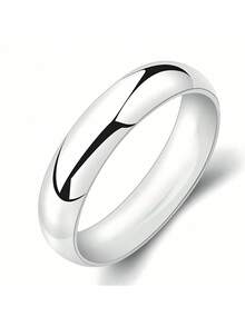 6mm Polished Stainless Steel Band Rings, Simple Plain Ring, Smooth Solid Band, Suitable For Women's Daily Wear, Wedding Gift