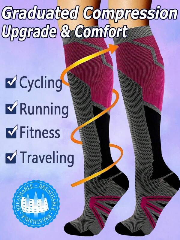 Women's Compression Socks | Gradient Pressure | Invisible Non-Slip | Breathable, No Stuffiness | Suitable For Running, Hiking, Travel, Fitness, Flying & More