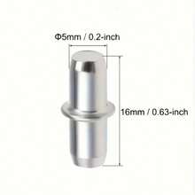 20/50/100pcs Heavy Duty Metal Shelf Brackets With Center Axle, 5x16mm (0.2" X 0.63") - Provides Sturdy Support For Cabinets, Cupboards And Furniture