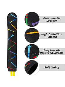 Fashionable Colored Nail Design Golf Pointing Rod Cover, Direction Indicator Rod Cover, PU Leather Positioning Rod, Practice Baseball Club Protective Cap - متعدد الألوان - مشاهدة 7