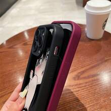 Funda de teléfono con orejas de gato de anime para iPhone 16, para parejas, 11, única, 15, TPU grueso, 12MINI, sensación suave, 16PRO, fundas de teléfono lindas XR, 13PRO, diseño de protección de lente de cobertura completa, 16 negro, 13MINI para hombres, 15PROMAX estético, 12PRO para mujeres, XSMAX a prueba de golpes y anti-caída, 12PROMAX/12/13/14PRO/13PROMAX/14PROMAX/XS/14PLUS/11PRO/11PROMAX/16PROMAX/16PLUS/14/15PRO/15PLUS - Marrón - Ver 4