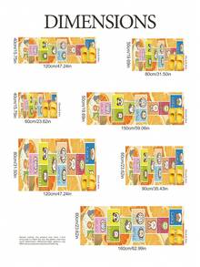 1pc Kids Cartoon Pattern Decorative Carpet, Hopscotch Style, Creative & Funny Design, Multi-Color Options