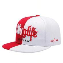 1 Pcs Fashion Fastball CAP Thuglife Embroidery Hiphop Baseball Cap Snapback Hat Adult Outdoor Casual Sun Casual Bone Adjustable - 紅白色 - 查看 1