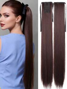Extensiones de cola de caballo sintética negra recta de 18 a 34 pulgadas, para mujeres - Multicolor - Ver 29