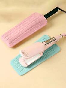 1pc Hanging Silicone Heat Resistant Pad, Hair Straightener Storage Bag Combination Cosmetic Storage Bag Makeup Storage Bag Mini Bag Hair Straightener Travel Bag For Flat Clips, Curling Irons, Hot Curling Irons, Salon Tool Box Travel Small Cosmetic Case Accessories Makeup Holder Brush Bag Makeup Container Cosmetic Bag Travel Essentials - Black - View 8