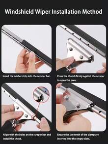 High-Performance Handle Glass Cleaning Brush Multi-Function Set, Professional Window Cleaning Tool, Reusable Microfiber Sleeve, Efficient Cleaning Tools Silicone Squeegee And Microfiber Cloth-Ideal For Shower Glass, Mirrors, Doors, Windows, And Automotive Surfaces. Gently Cleans Mirror And Glass Surfaces Without Scratches, Suitable For Daily Window Cleaning. - Multicolor - View 11