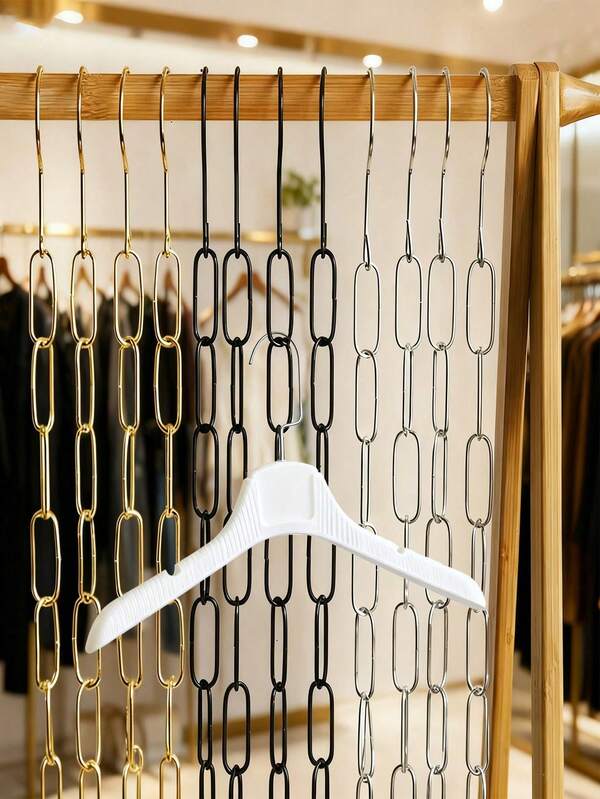 Iron Clothes Hooks And Hanging Chains With Random Colors (1/3/5 Pieces) - Heavy-Duty Chain Links, Practical Hanging Chains Suitable For Home And Retail Displays