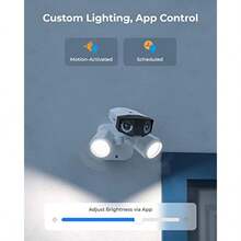 4K Camera For Security System IP Outdoor Cam In 180 Degree UltraWide Angle Human Vehicle Pet Alerts 1800 Lumen Floodlights Two Way Talk Duo Floodlight PoE - As Pic - View 4