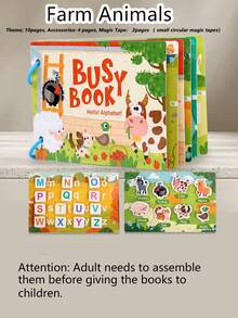 (需成人组装)1本适合3岁以上儿童的多主题互动游戏书,包含动物、车辆、恐龙等图案,附赠互动贴纸,适合学龄前儿童,包含数字和字母配对游戏,是送给孩子的绝佳礼物。 - 彩色 - 查看 19