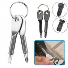 2 Pieces Portable Cross Slot Screwdriver Set, Keychain Mini Pocket Keyring Cross Screwdriver Repair Tool, Convenient And Easy-To-Use Tool 4-In-1 Keychain Screwdriver Tool, Cool Small Tool ﻿