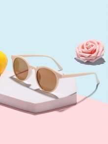 1副亚克力休闲复古圆形时尚眼镜，适合12-16岁青少年，适合假日郊游、服装搭配和节日礼物 - 彩色 - 查看 4