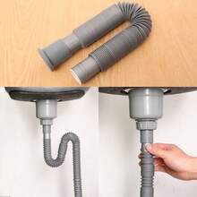 Telescopic Drain Hose - Extra-Long Thick Plastic Drain Hose With Ridged Design, Odor-Resistant, Easy To Install, Suitable For Kitchen And Bathroom Sinks - Multicolor - View 2