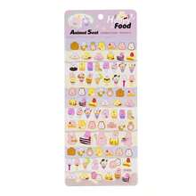 1 Stück 3D geprägter Aufkleber, japanisches/Sushi/Ramen/Landschaft/Tier/Kuchen Design, geeignet zum Dekorieren von Handyhüllen, Laptops, Notizbüchern, DIY Basteleien. Transparent, mit subtilen Glitzer Tier Aufklebern (Cut Out Produkt)