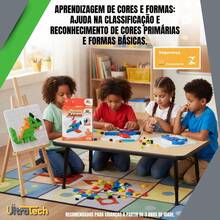 Bloco de Montar Educativo Quebra Cabeça Desenhos 59Peças Lançamento - Multicolorido - Visão 7