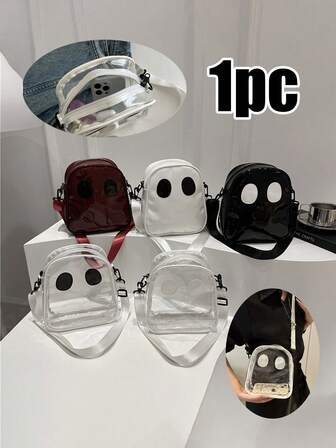 Bolsa Transversal Fantasma, Bolsa de Ombro Fantasma de Halloween Fofa, Bolsa de Couro PU Novidade Bolsa Fantasma, Para Acessórios de Halloween Engraçados, Bolsa Transversal de Abóbora de Halloween Transparente, Bolsa de Novidade Fantasma Transparente Bolsa de Ombro da Temporada Assustadora Perfeita para Presente do Ramadã, Eid, Dia dos Namorados, Natal ou Ação de Graças.
