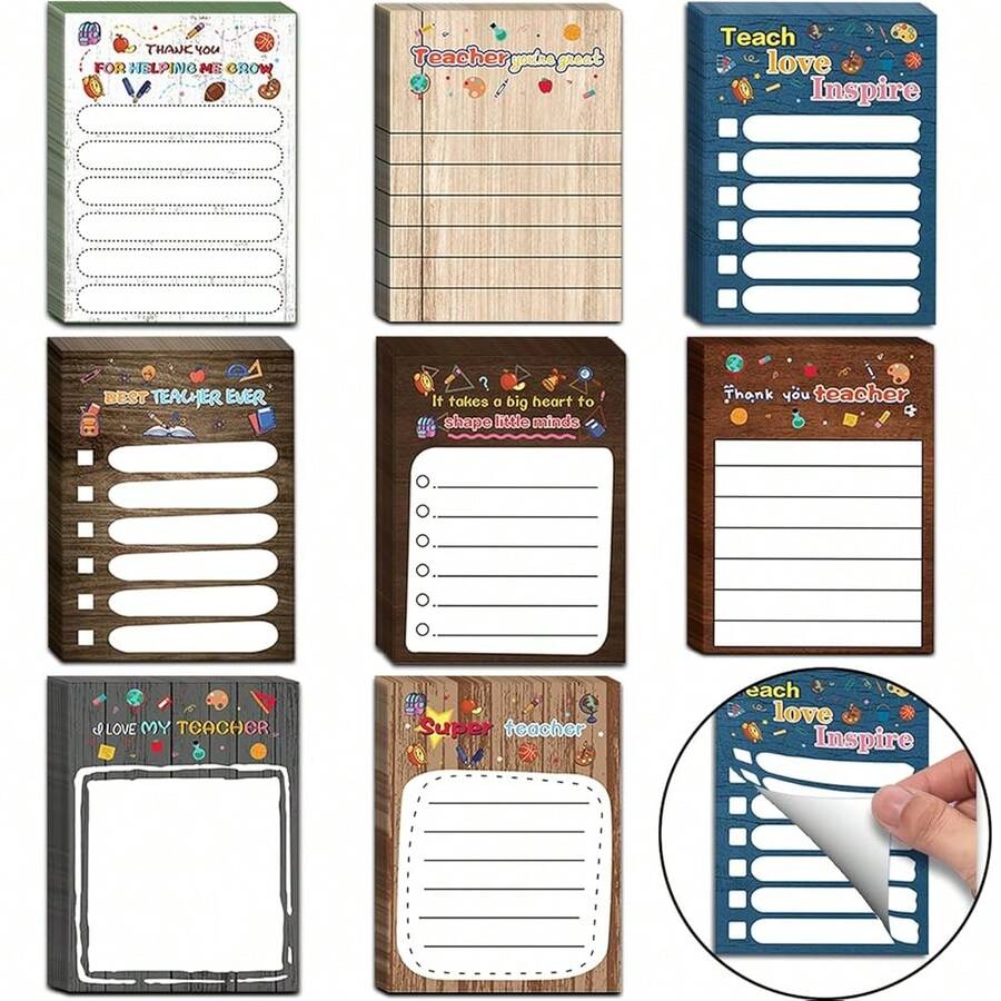 Teacher Appreciation Gifts - 16 Pads Teacher Sticky Notepads, Motivational Sticky Notes Inspirational Gift For Schoolsss Office Supplies,Teacher - Teacher - 查看 1