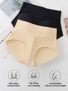 1 Pair/2 Pairs Women High Waist Butt Lifting Panties, With Breathable Low-Rise Design, Abdomen Control Function And Fake Buttock Design To Enhance Buttock Contour. It Is A Padded Butt Lifting And Shaping Underwear That Can Create A Heart-Shaped Buttock. No Padding Inside, Comfortable And Skin-Friendly As Intimate Apparel. Christmas Gift, New Year Family Gift, Valentine's Day Romantic Gift - Multicolor - View 4