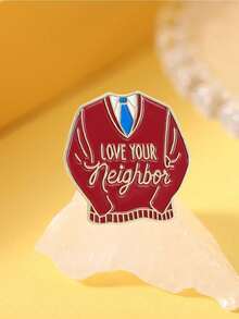 1pc Motivational Quote Enamel Brooch Red Brooch Cool Badge Fashion Accessory Stylish Jewelry Eye-Catching Badge Design, Fashion Jewelry Complements Any Outfit, Empowering Positive Quotes, Perfect For Christmas Gifts Or Personal Use With Style. - Red - View 9