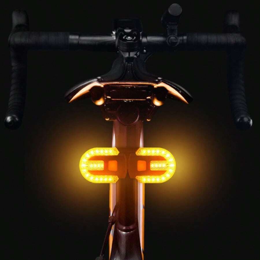 Lanterna traseira para bicicleta com controle remoto, recarregável e à prova d'água - Branco - Visão 1