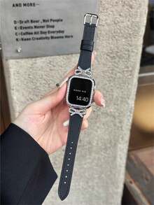 Leather Strap With Bow Tie, Compatible With 38/40/41/42/44/45/46/49mm Dial, Compatible With Ultra/SE11/10/9/8/7/6/5/4/3/2/1 Models