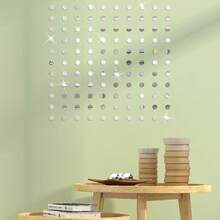 100pcs Acrylic Mirror Wall Stickers, Round DIY Creative Splicing Self-Adhesive Mirror Stickers, Decorative Wall Stickers For Living Room, Bedroom, Study, Corridor, Home Wall Decor Self-Adhesive Mirror Stickers - Multicolor - View 2