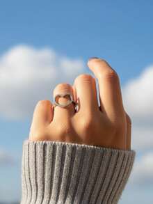 1pc Minimalist Unique 925 Sterling Silver Single Diamond "I Love Mom" Ring, Exquisite Jewelry Gift For Women - Love Ring - View 5