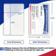 15-Pack Medical Document Protectors - 12Mil Thick PVC Card Sleeves For Medicare, Social Security & Insurance Cards, Waterproof & Tear-Resistant Plastic Holders For Long-Term Document Preservation - Kiểu A - Xem 2