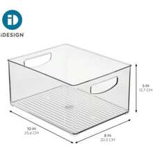 iDesign, 63898, Caja de Almacenamiento AA8 para Cocina, Organizador de Cocina Grande y Profunda, de plástico, con Asas, Transparente, 25,5 x 20,25 x 12,75 cm(transparente) - Multicolor - Ver 3
