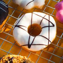 圆形烧烤网架轻质不锈钢烹饪架适用于户外烧烤便携式烧烤网适用于篝火烹饪各种食物